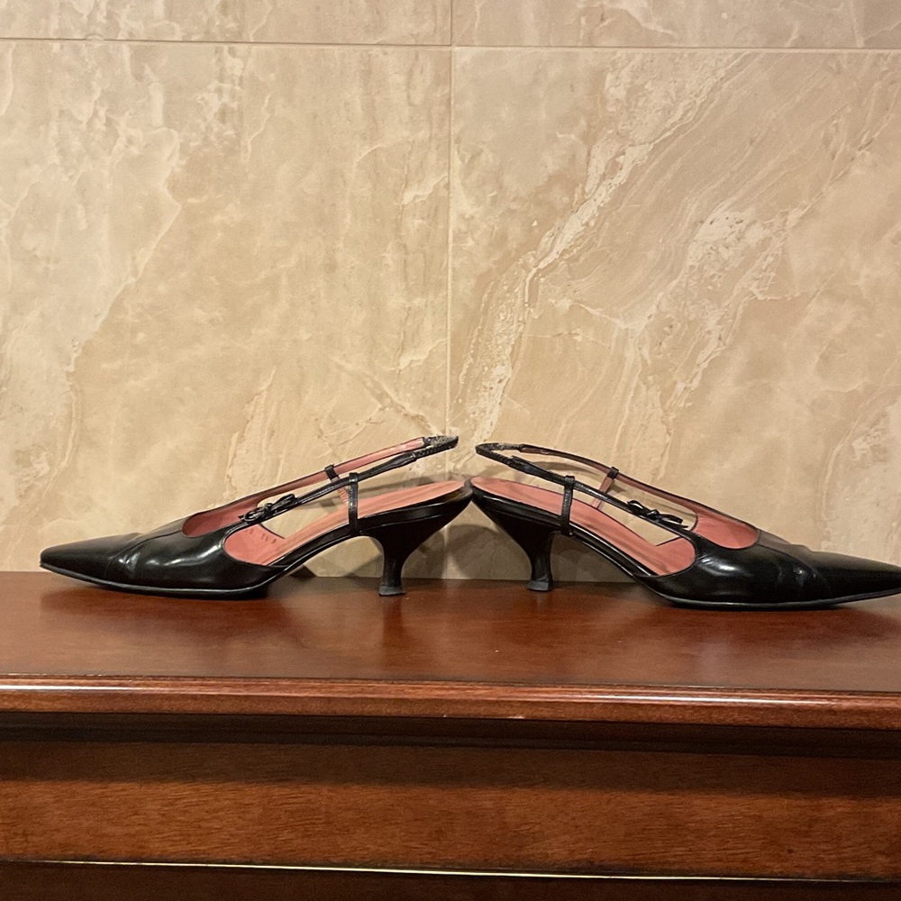 Salvatore Ferragamo Black Slingback Heels, Size 8.5B - Picture 7 of 13